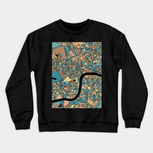 London Map Pattern in Mid Century Pastel Crewneck Sweatshirt